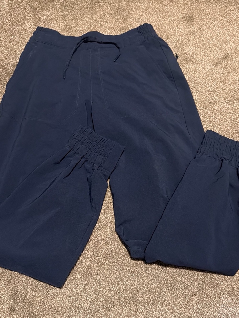 Navy Blue Drawstring Jogger Hiking Pants